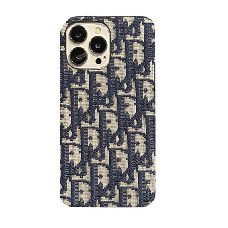 Luxury CD iPhone Case Classic Fabric Gray