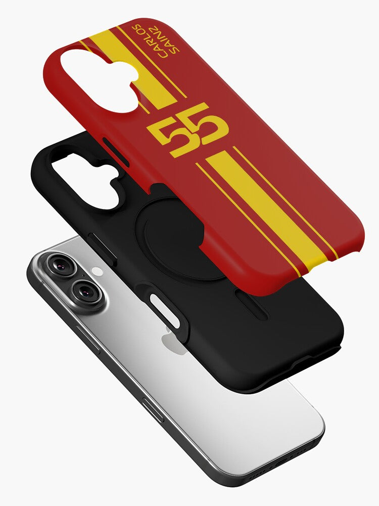 Carlos Sainz Spanish Color Red and yellow Ferrari Formula 1 2024 iPhone Case