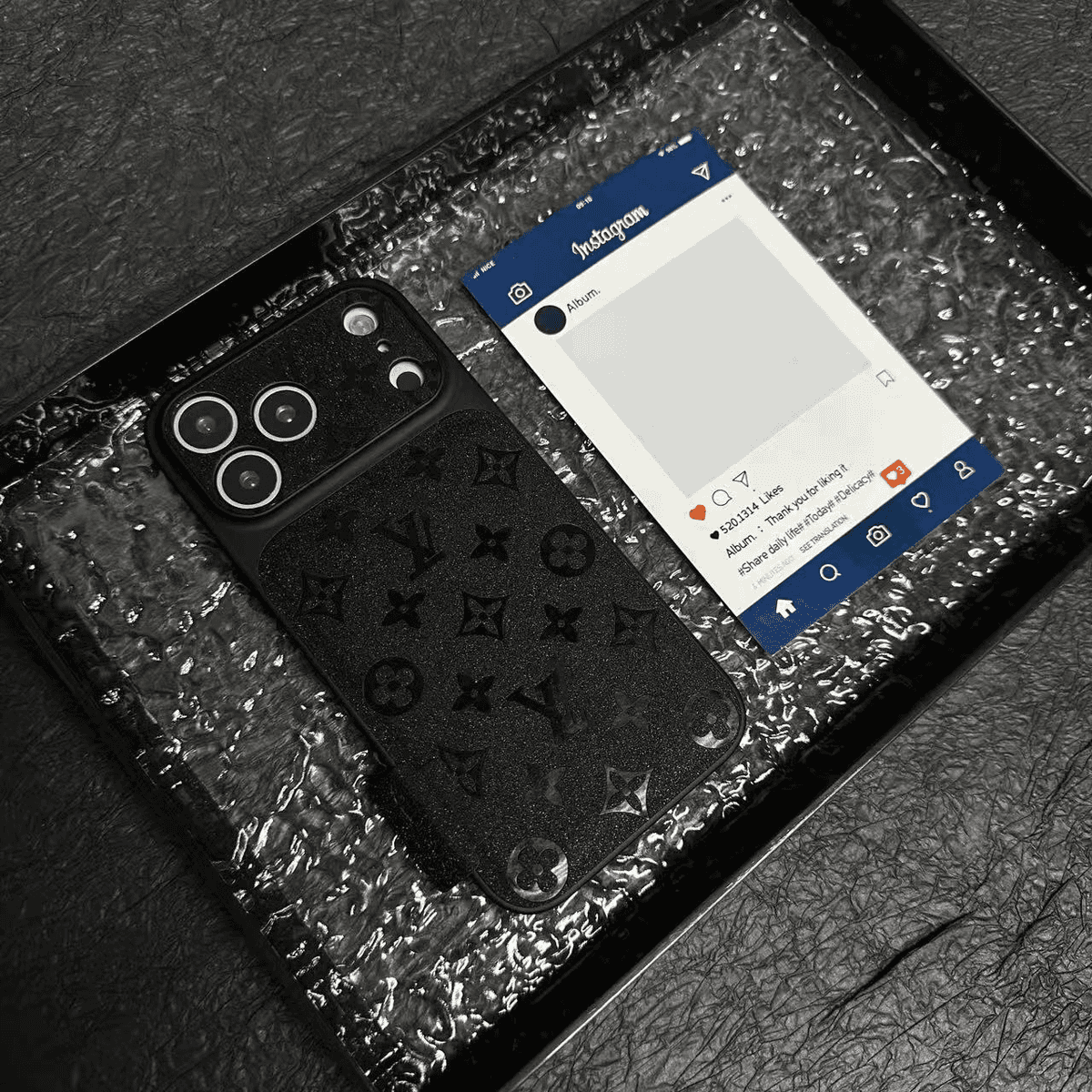 Premium LV Microfiber Leather iPhone Case