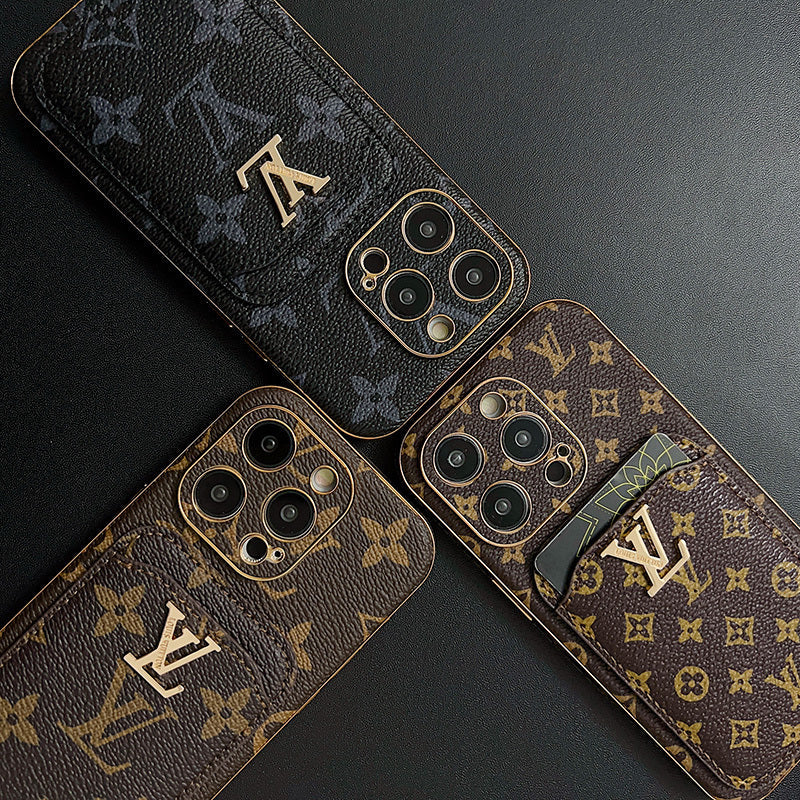 Classic Monogram iPhone Case With Card Holder -Big printing