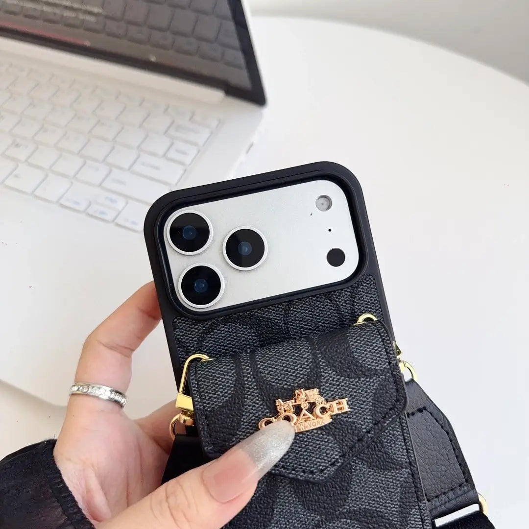Coach Leather Crossbody Phone Case
