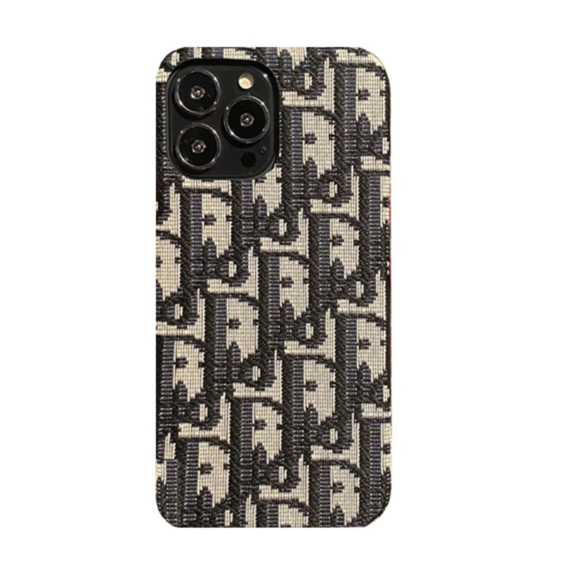 Luxury CD iPhone Case Classic Fabric Gray
