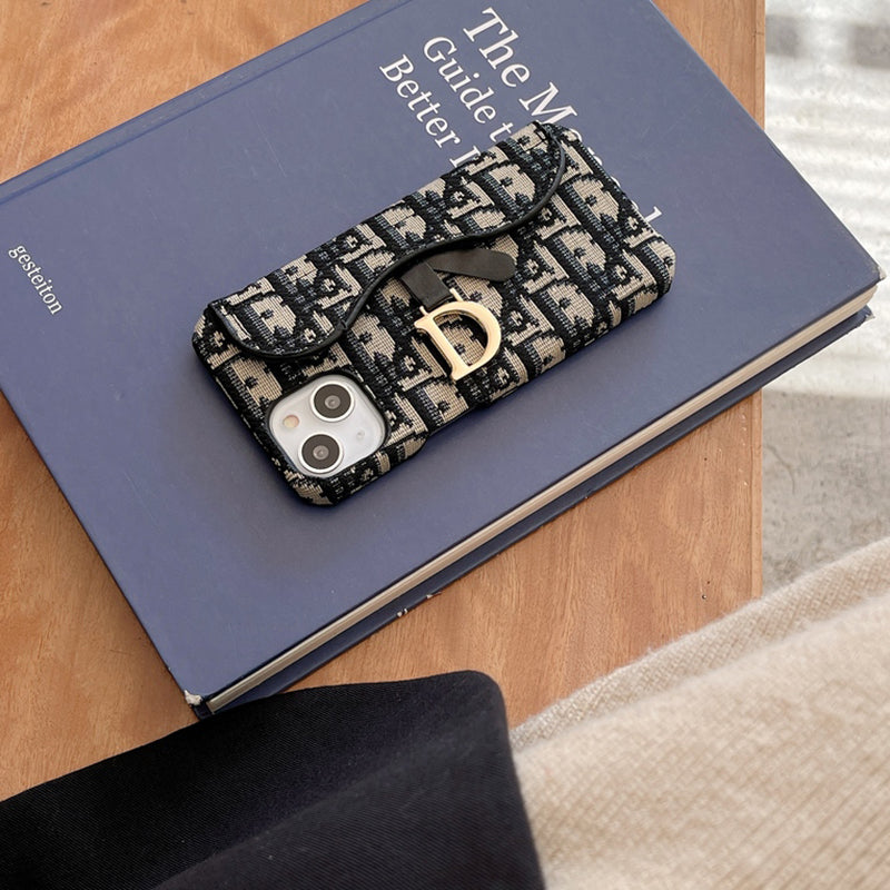 Personalized CD Black iPhone Case With Card Holder