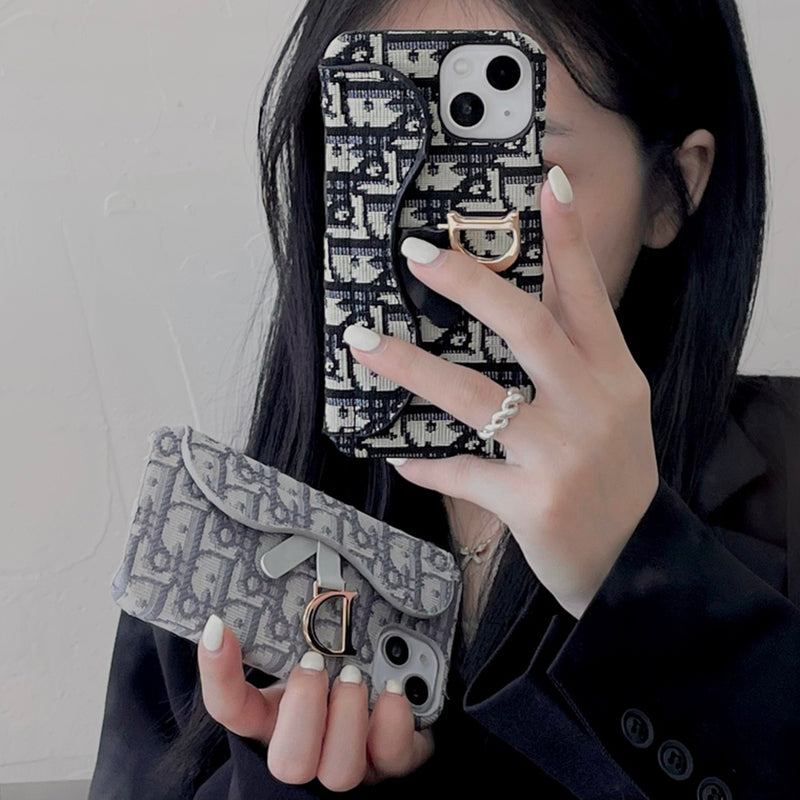 Personalized CD Black iPhone Case With Card Holder