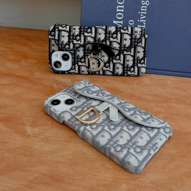 Classic Luxury CD Gray iPhone Case With Card Holder