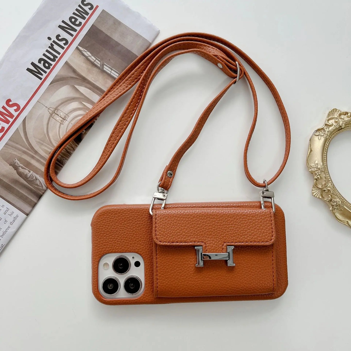 Hermès-Style iPhone Case-Horizontal