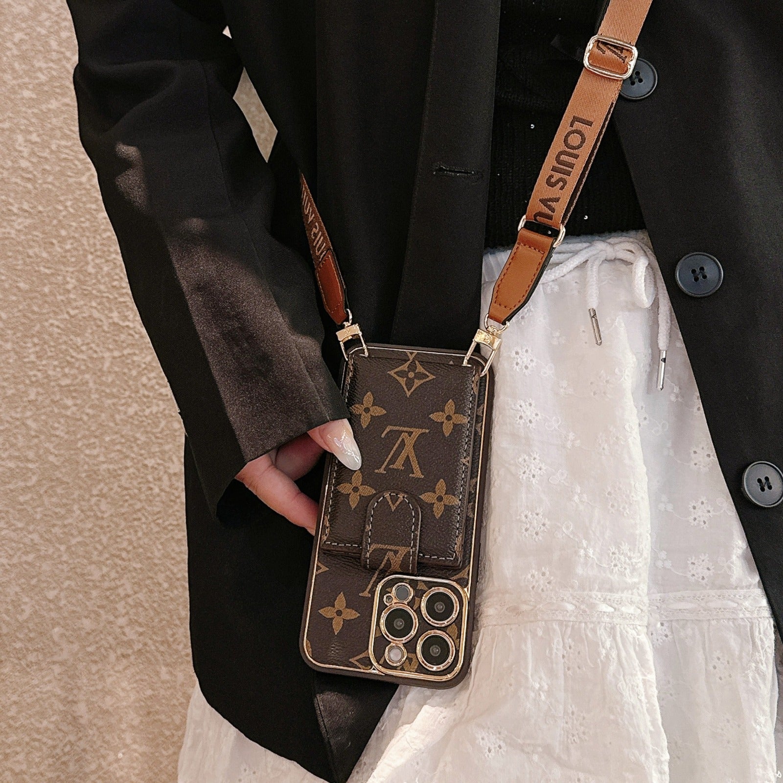 Premium LV Series 2.0 : Multi-Function iPhone Wallet Case