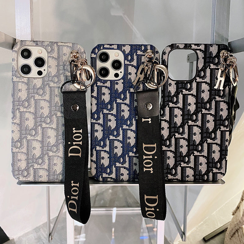 Luxury CD Black iPhone Case With Strap