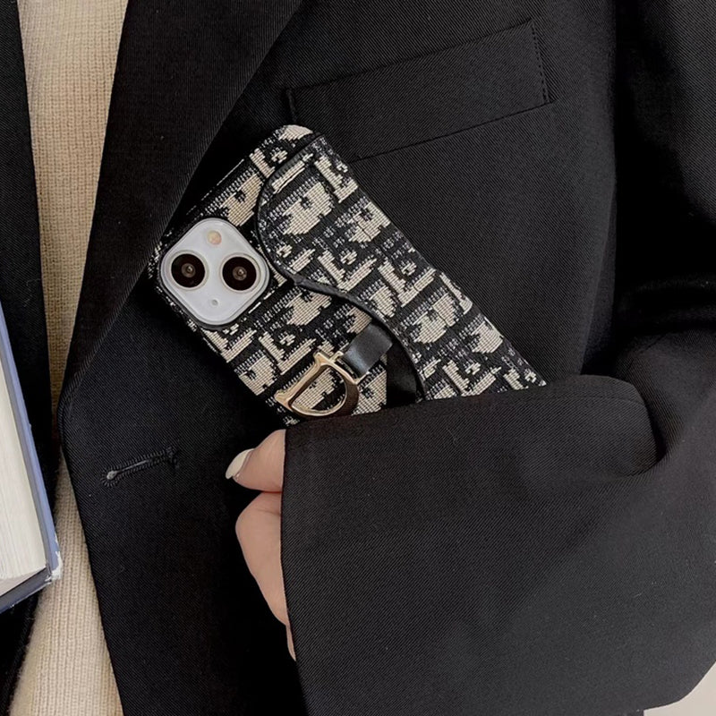 Personalized CD Black iPhone Case With Card Holder