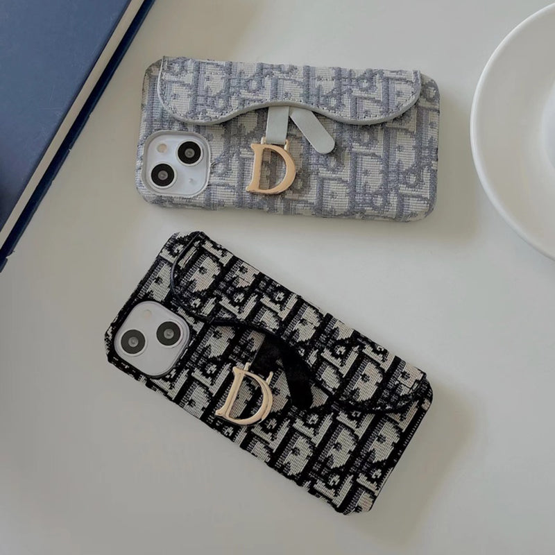 Personalized CD Black iPhone Case With Card Holder