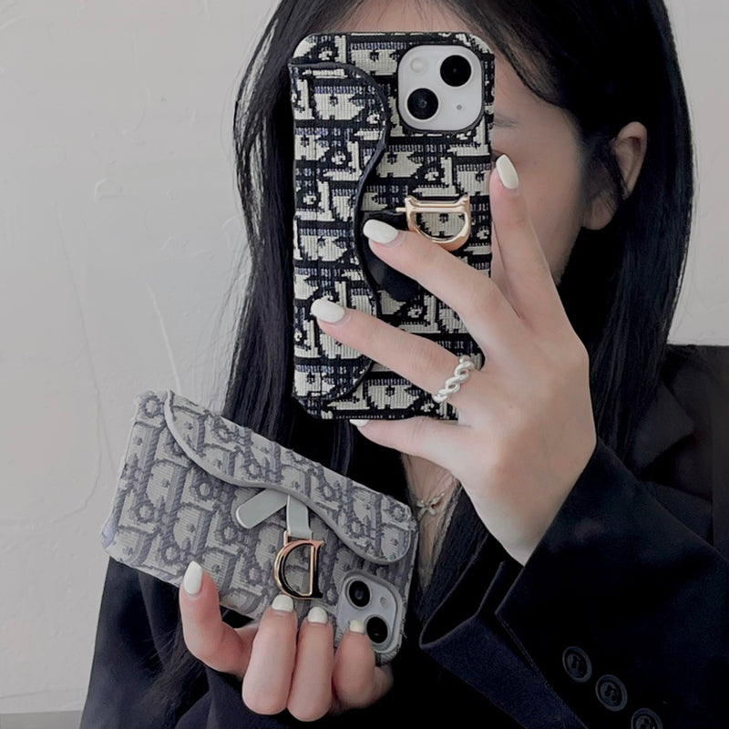 Classic Luxury CD Gray iPhone Case With Card Holder