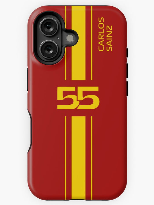 Carlos Sainz Spanish Color Red and yellow Ferrari Formula 1 2024 iPhone Case