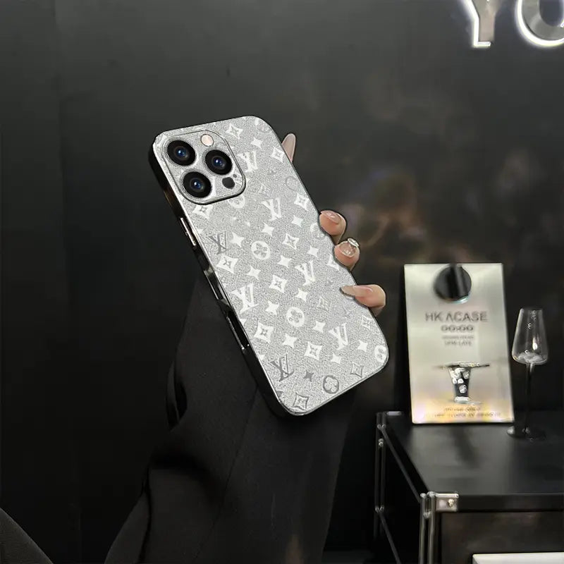 Electroplated flash brick LV iPhone case
