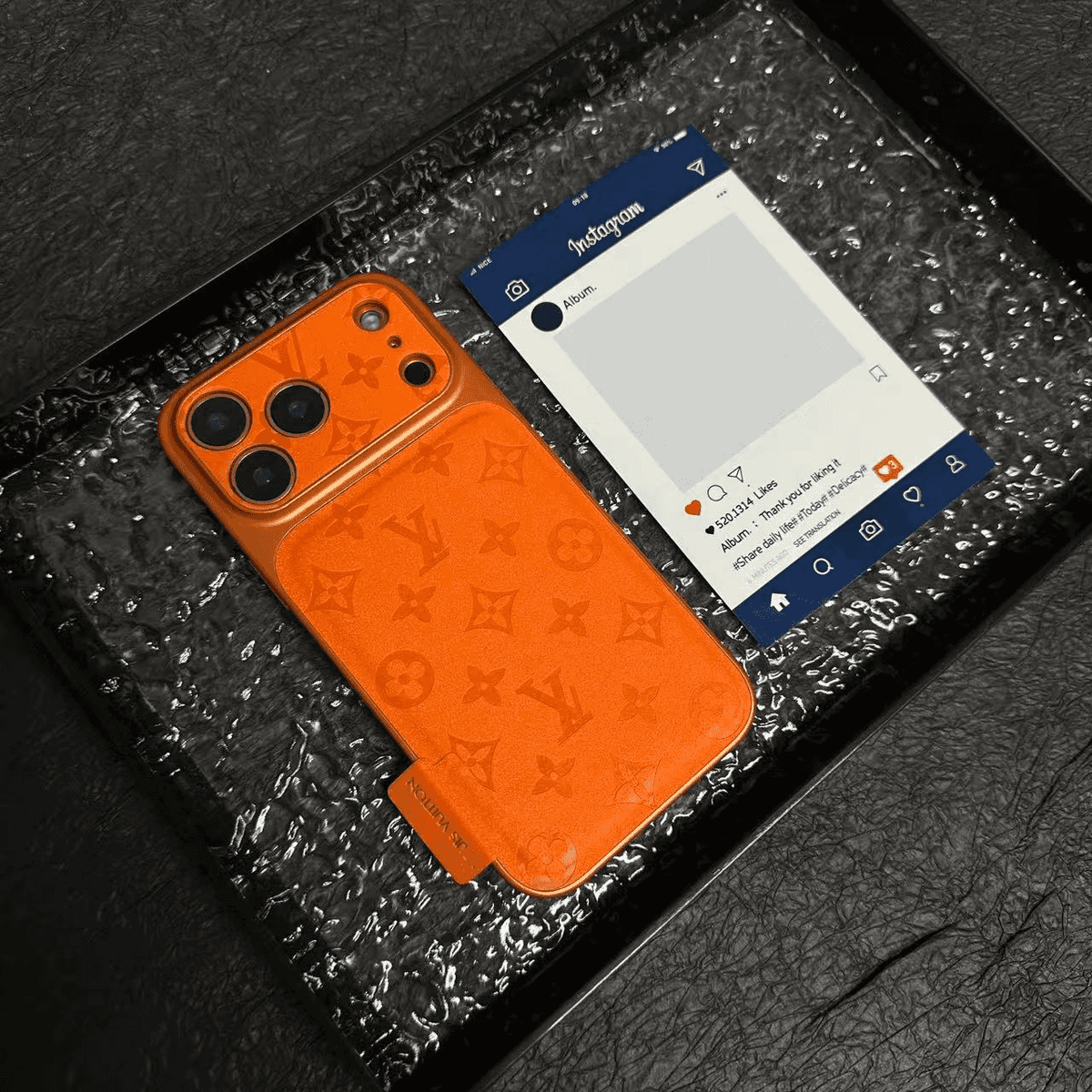 Premium LV Microfiber Leather iPhone Case