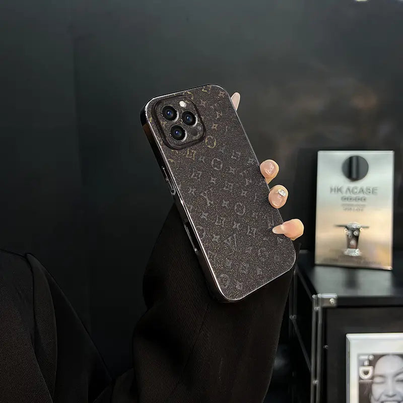 Electroplated flash brick LV iPhone case