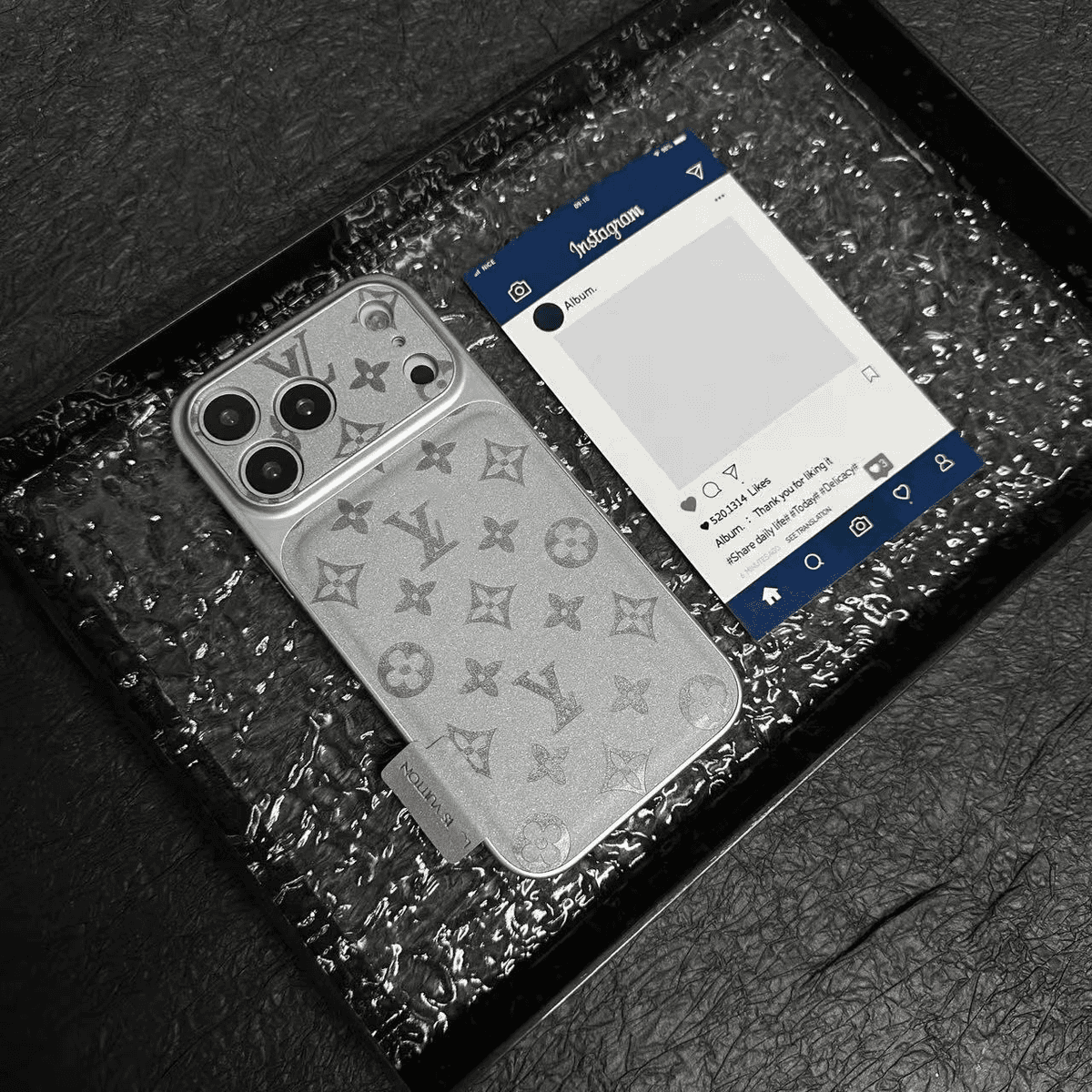 Premium LV Microfiber Leather iPhone Case