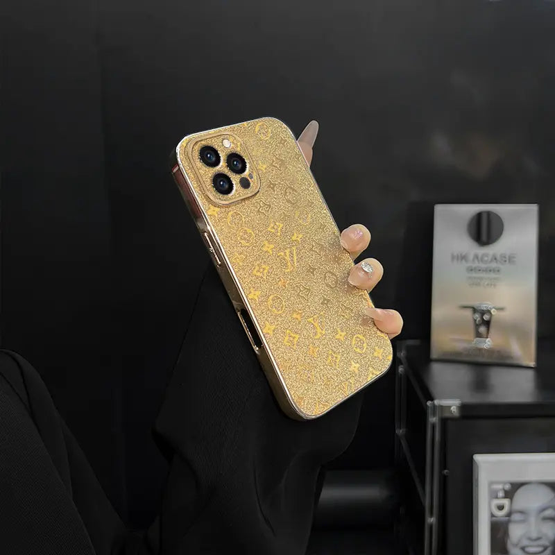 Electroplated flash brick LV iPhone case
