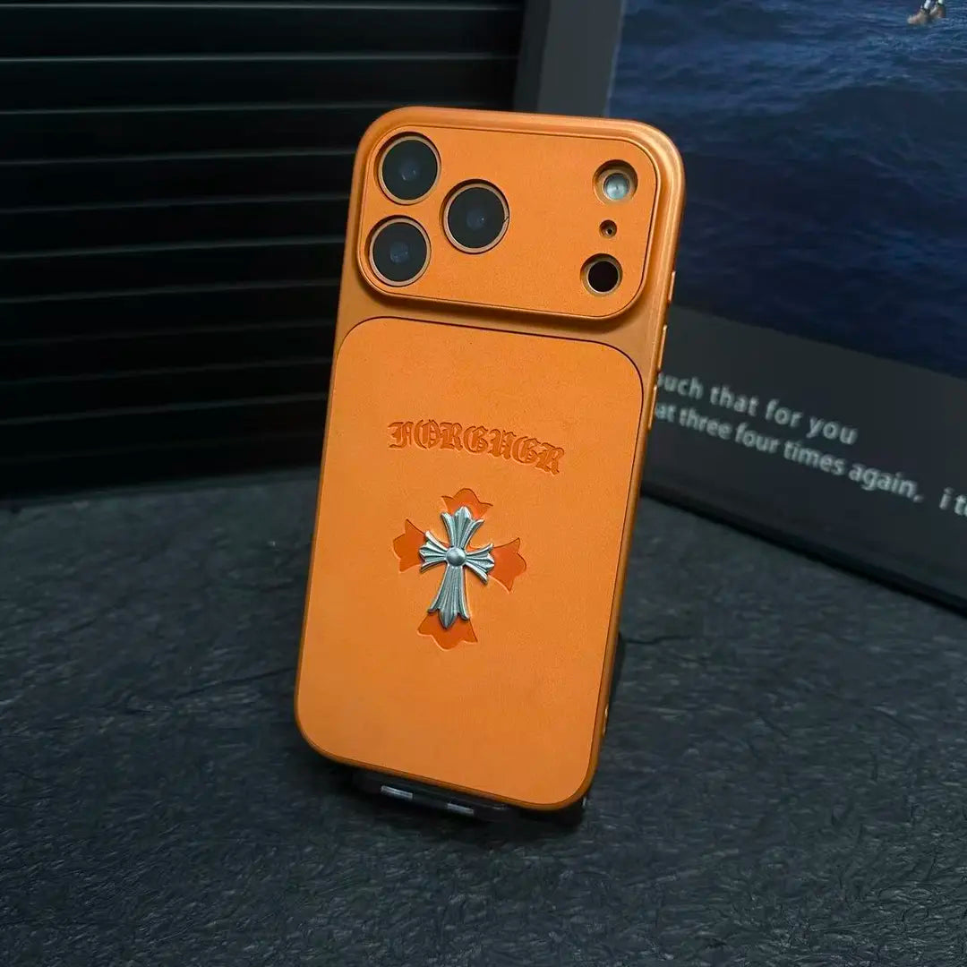 Chrome Hearts luxury leather iphone Case