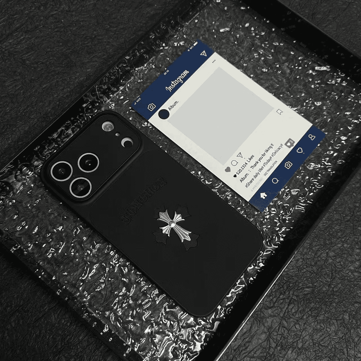 Chrome Hearts luxury leather iphone Case