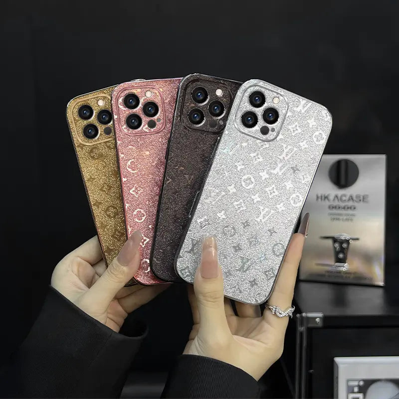 Electroplated flash brick LV iPhone case