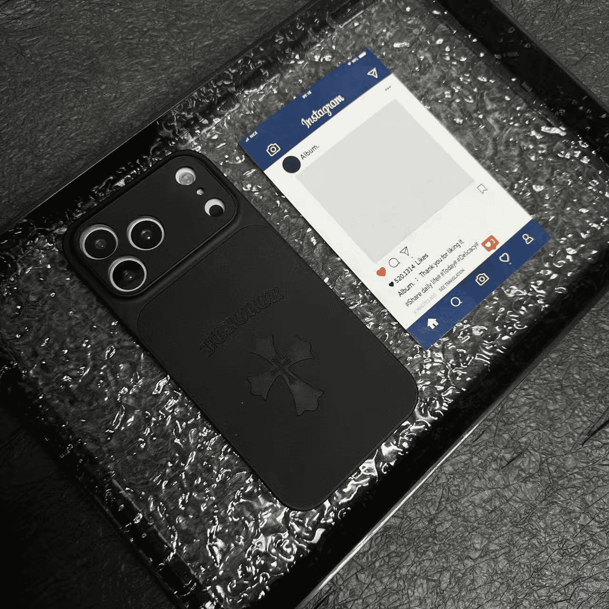Chrome Hearts luxury leather iphone Case