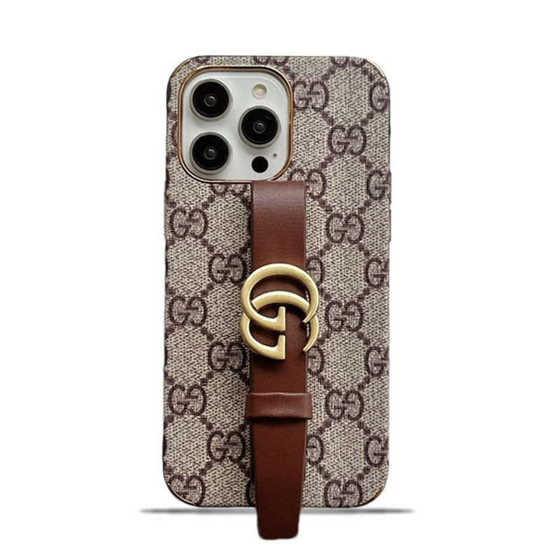 GG iPhone Case With Holder Brown