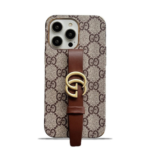 GG iPhone Case With Holder Brown
