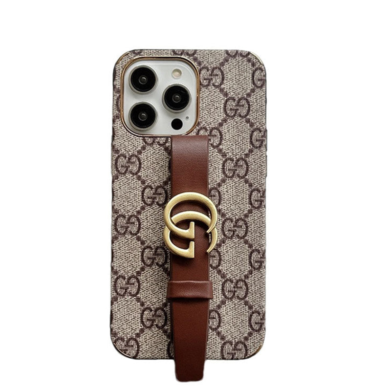 GG iPhone Case With Holder Brown