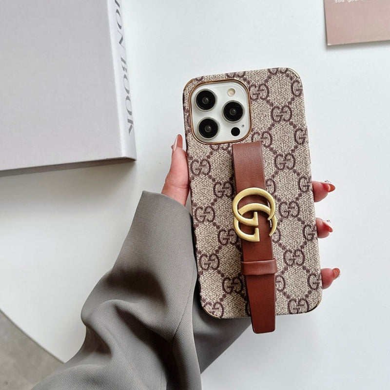GG iPhone Case With Holder Brown