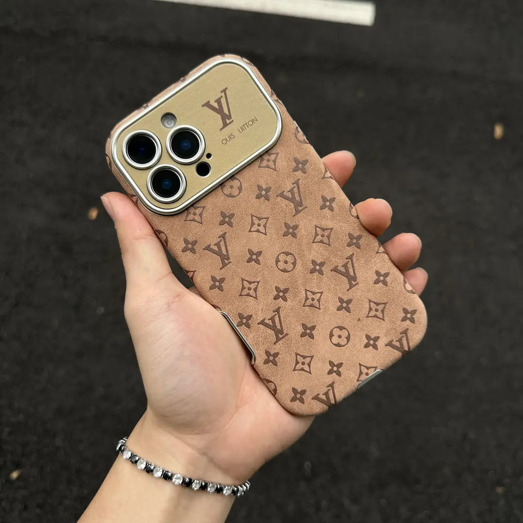Premium LV Microfiber Leather iPhone Case